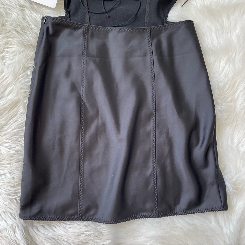 Anna October Vivienne Mini Dress Black Medium Satin Cutout NWT - Picture 15 of 16